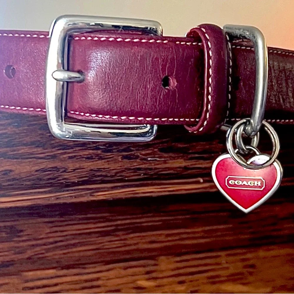 Vintage Coach Red Leather Dog Collar Size L